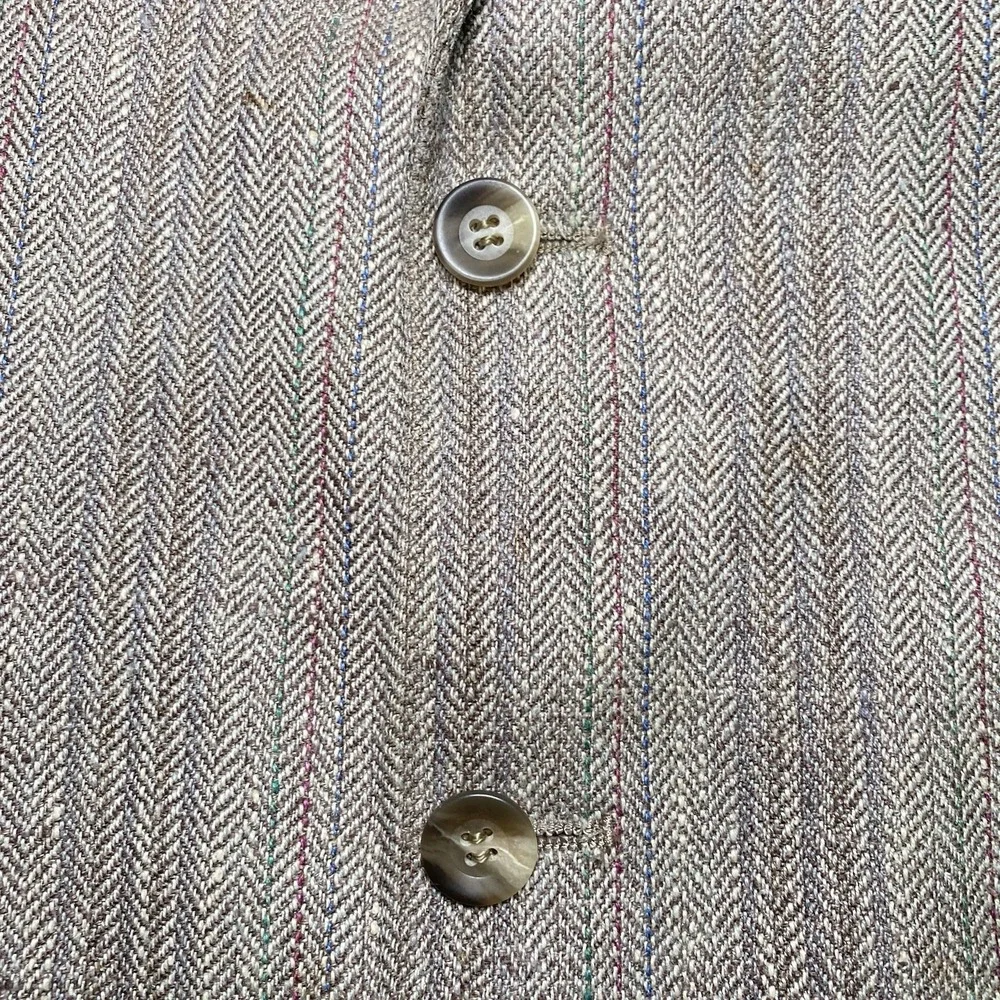 80s Chaps by Ralph Lauren Sport Coat (42L) 2B1V Summer Tweed Herringbone Stripe